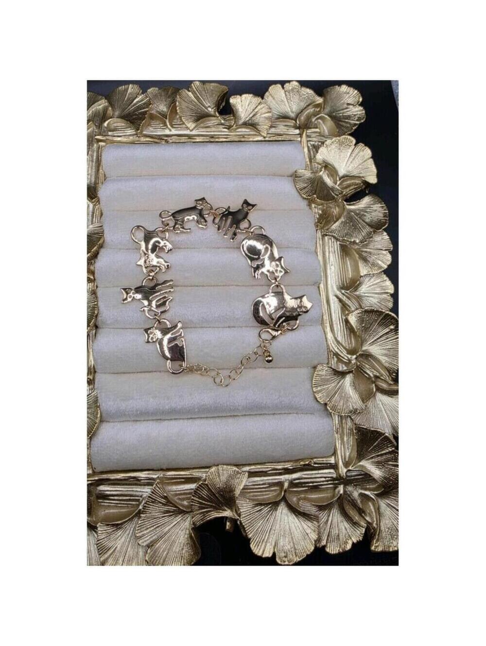 Hello Kitty Rose Gold Tone Cat Charm Bracelet